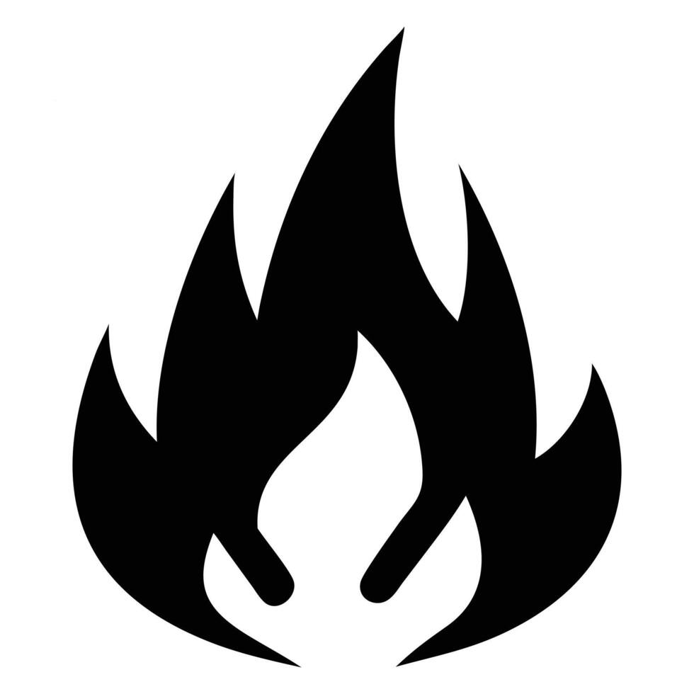 Clean Fire Bonfire Illustration in Monochrome vector