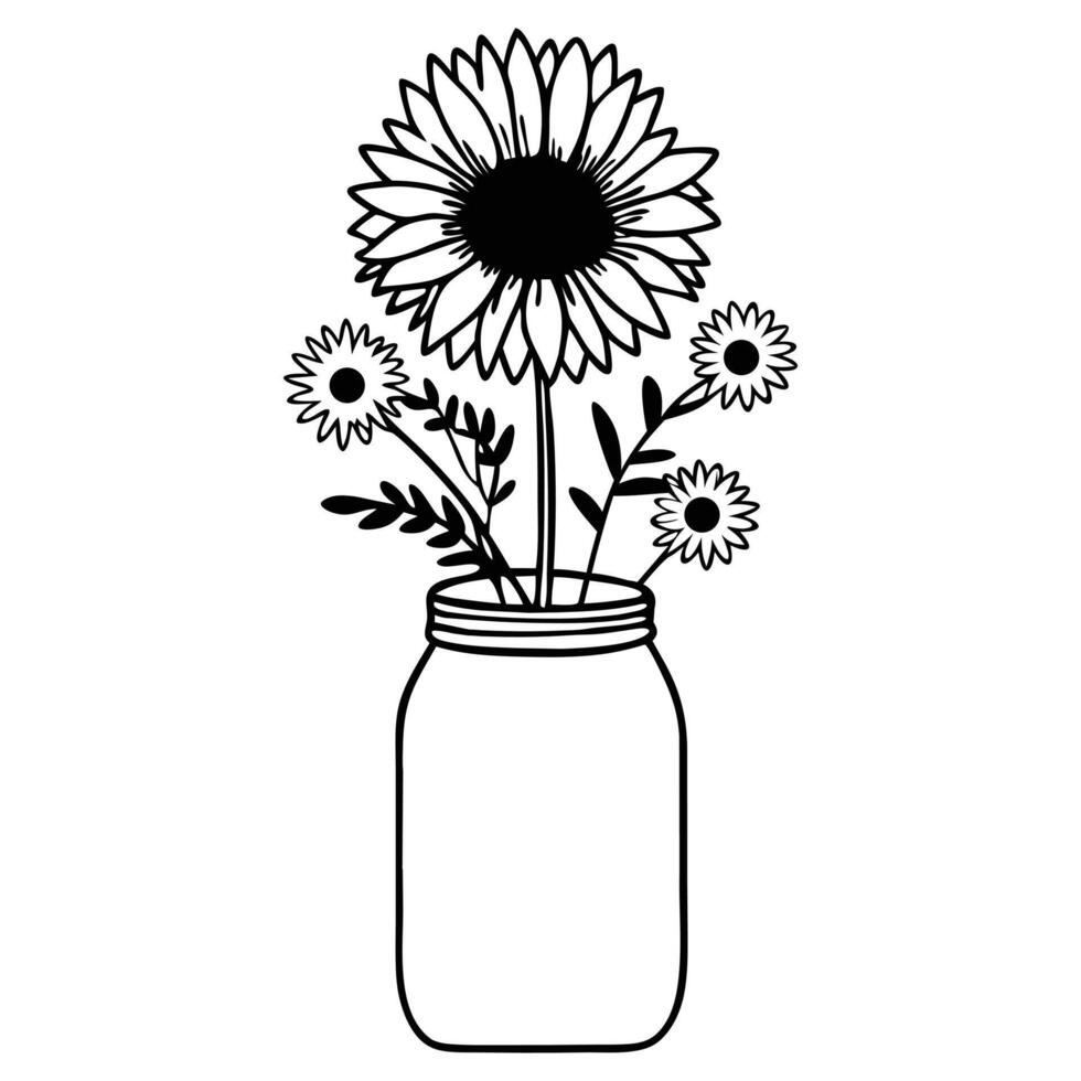 Elegant Mason Jar Illustration with Vintage Canning Touch vector