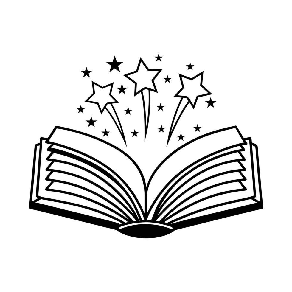 Book Reader with Fantasy Illustration vector