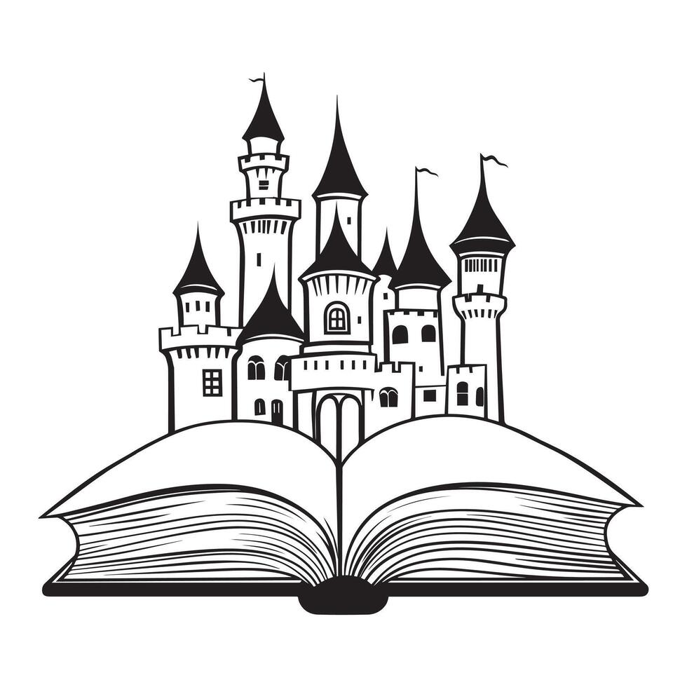 Magical Book with Enchanted Story Art vector