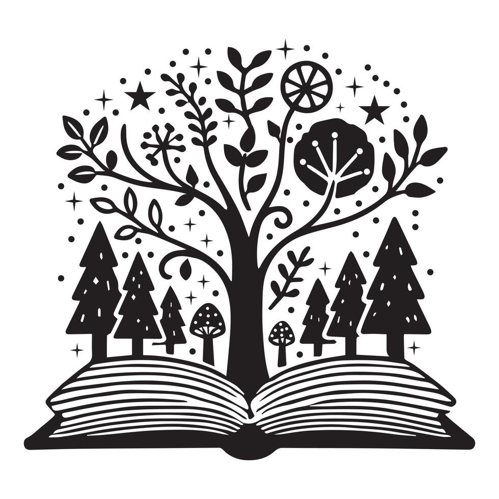 Book with Fantasy Magic Design vector