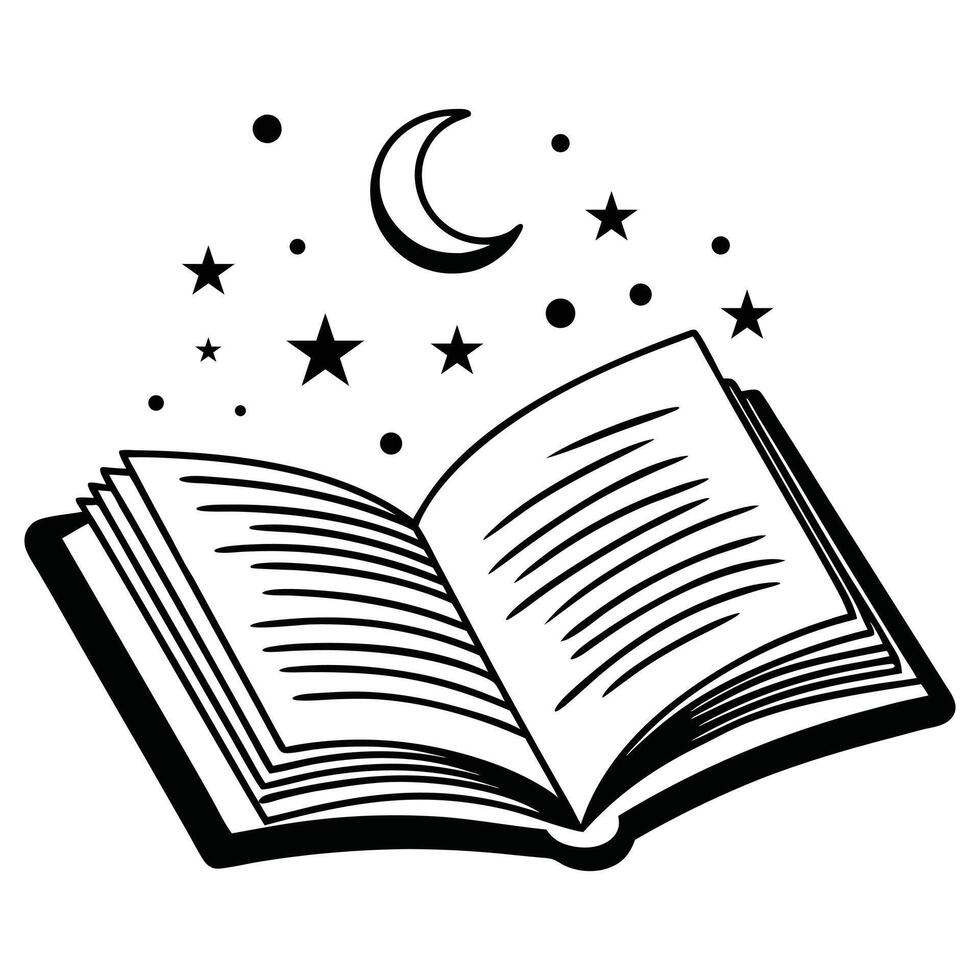 Book Reader in Mythical Universe Art vector
