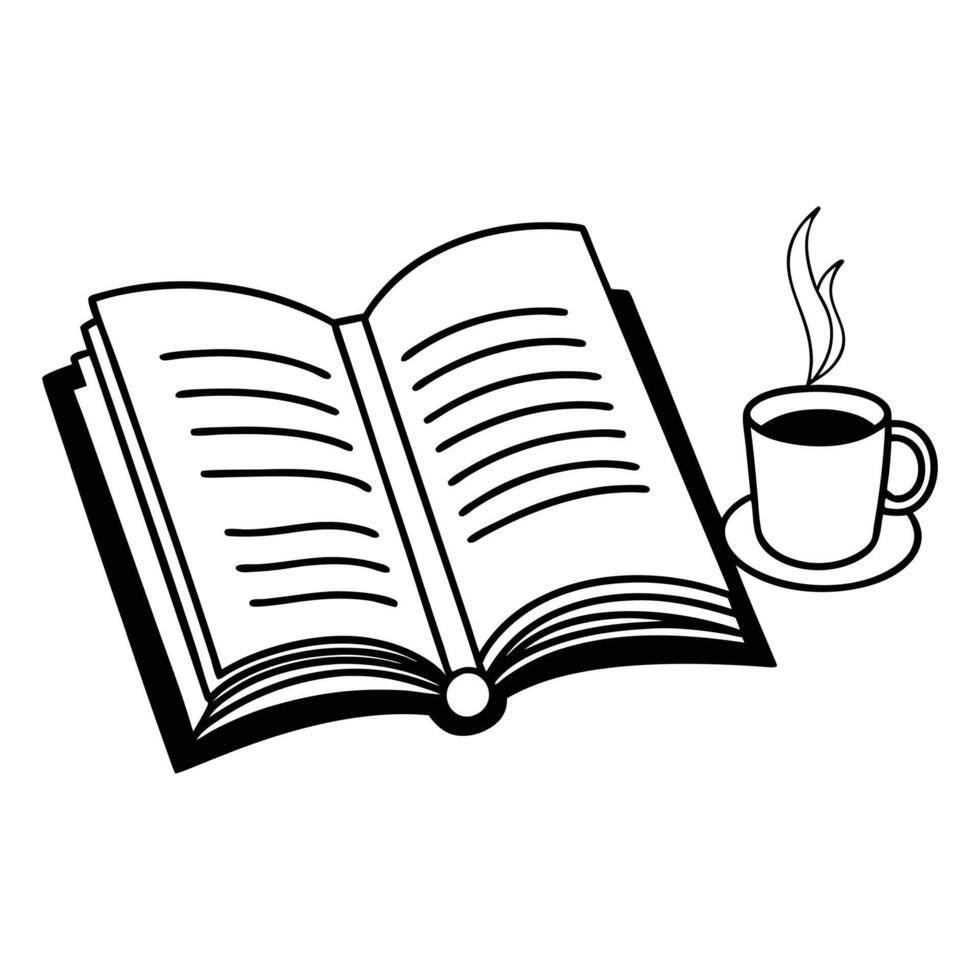 Cozy Book and Coffee Illustration vector