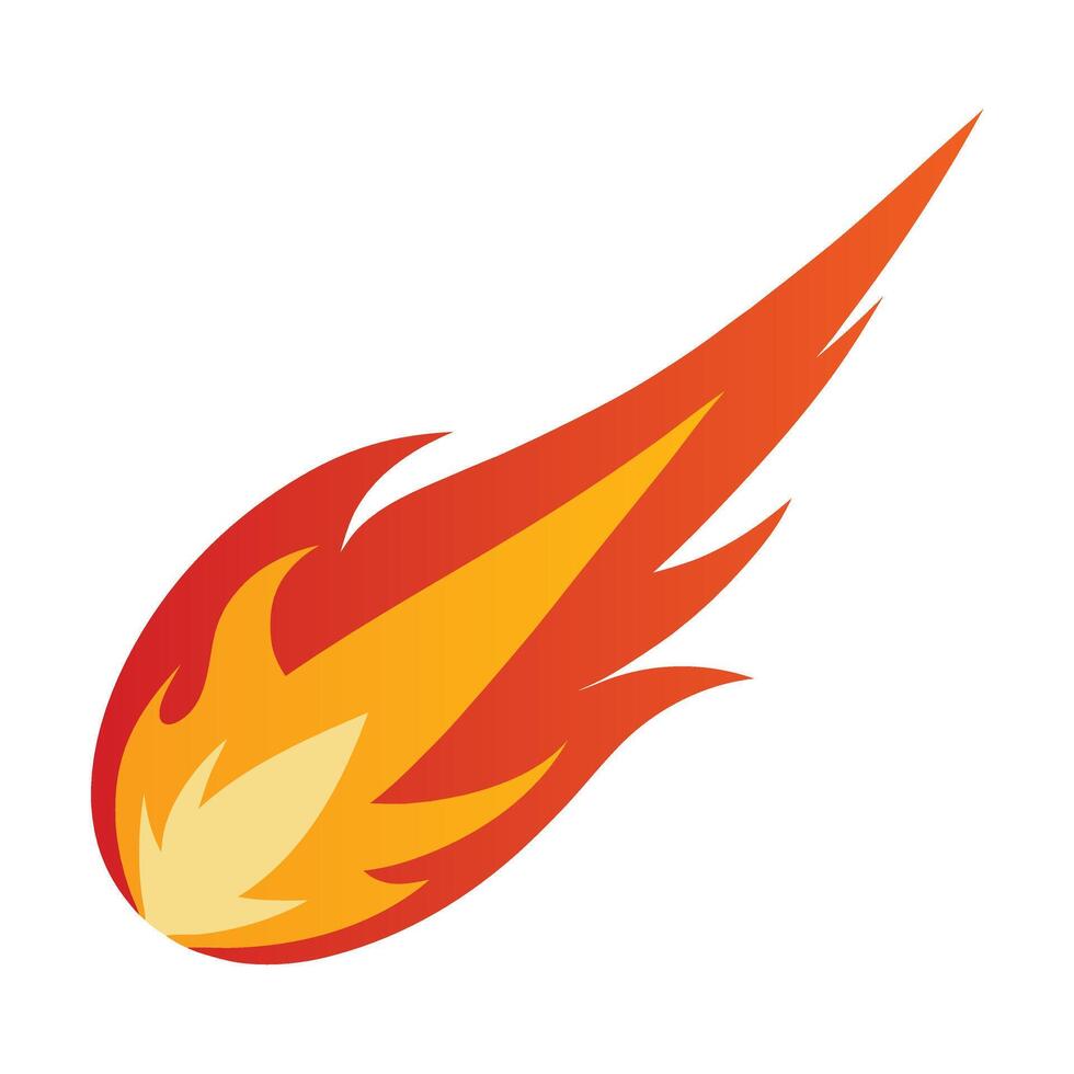 Red Fire Flame Illustration in Bold Design vector