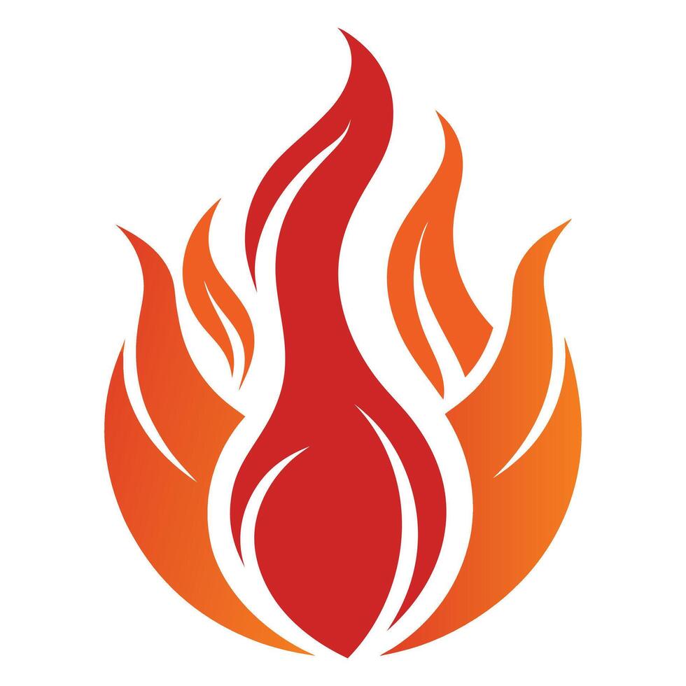 Dynamic Red Fire Flames Isolated Graphic vector