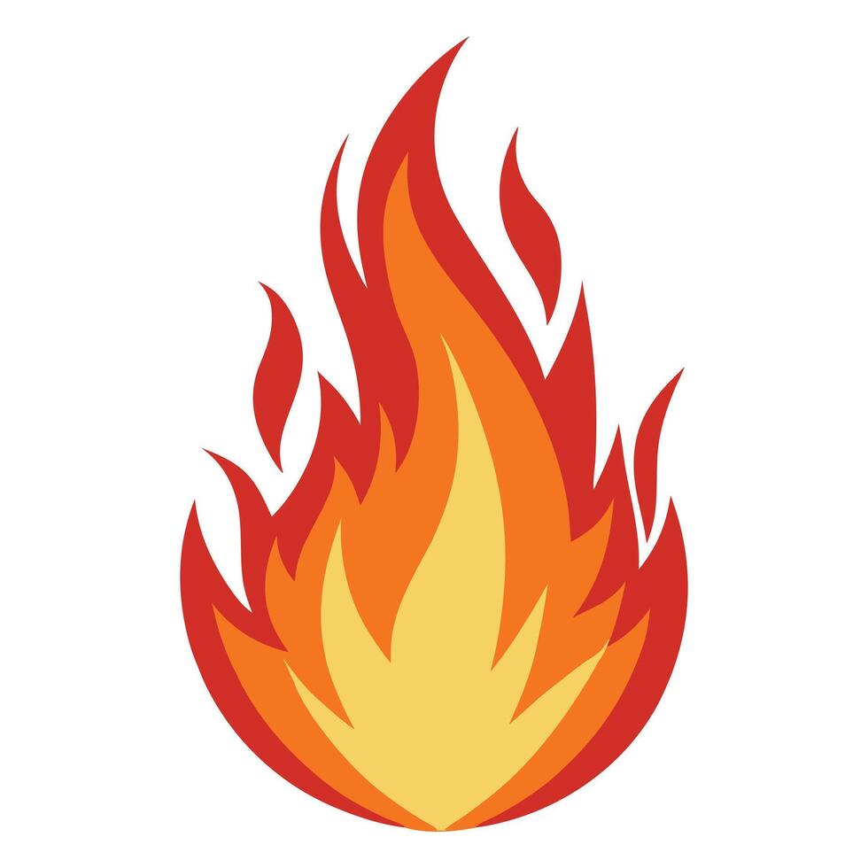 Powerful Red Fire Flame Graphic Design vector