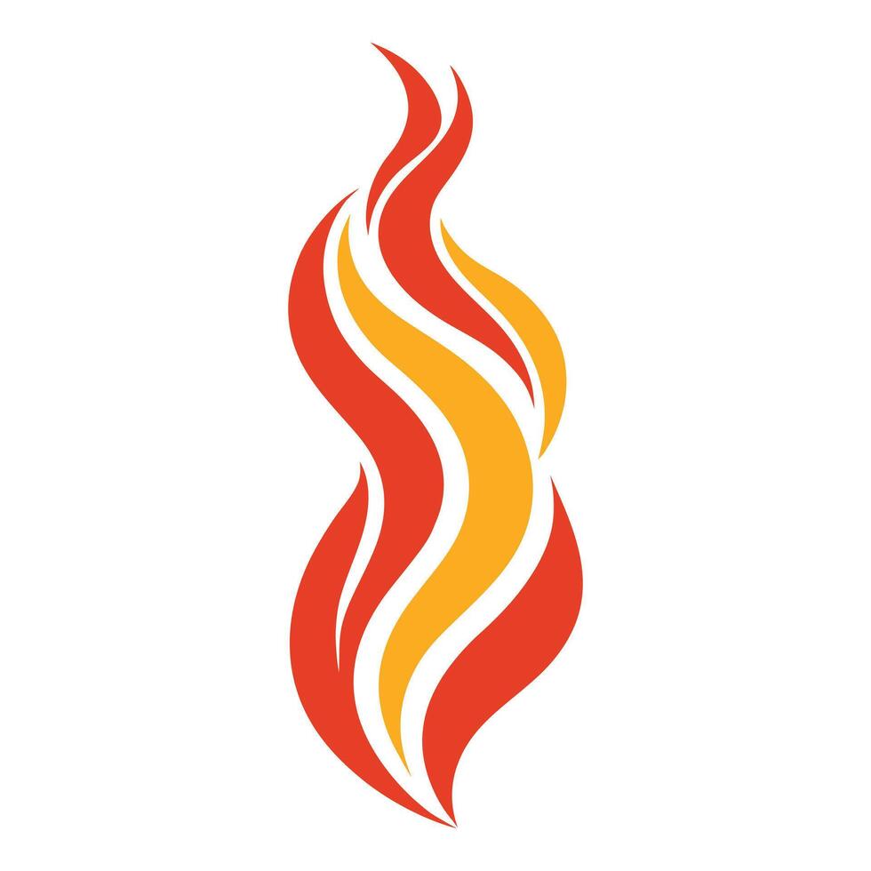 Bold Red Fire Flame Isolated Design Artwork vector