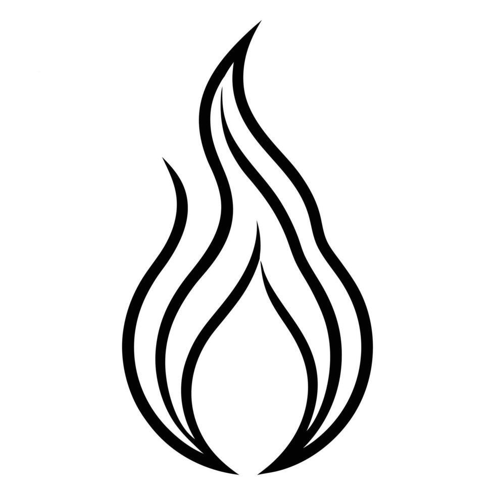 Elegant Fire Bonfire Design in Black and White vector