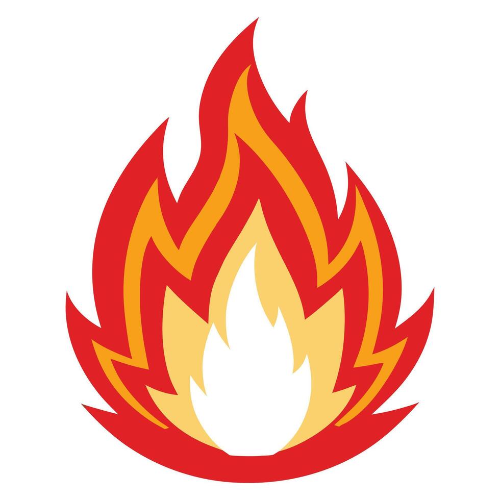 Smoldering Red Fire Flame Illustration Design vector