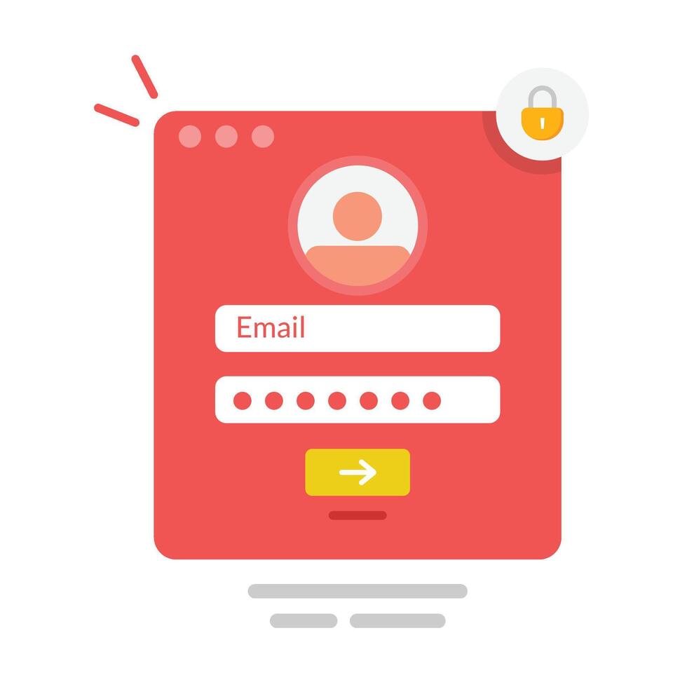 Login Screen Icon on White Background. stock illustration. Stroke editable vector