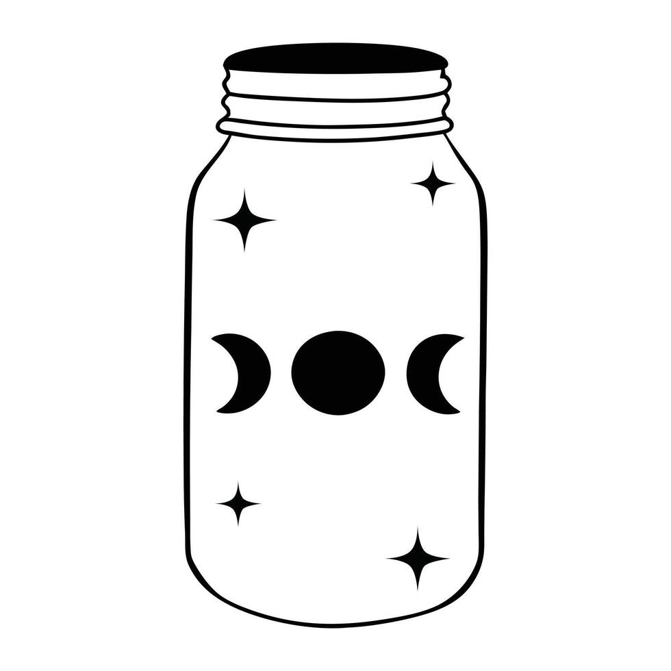 Mason jar illustration, Vintage canning jar clipart design vector