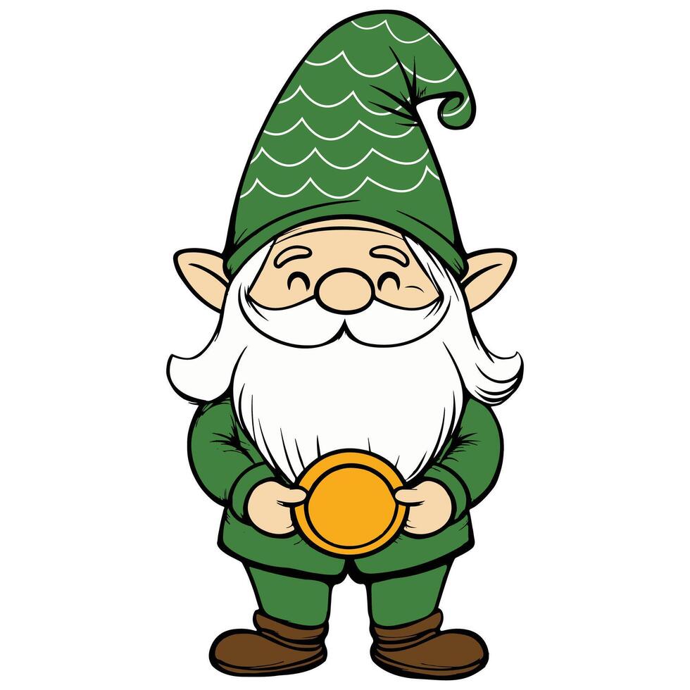 Whimsical Gnome Design for St Patrick s Day vector