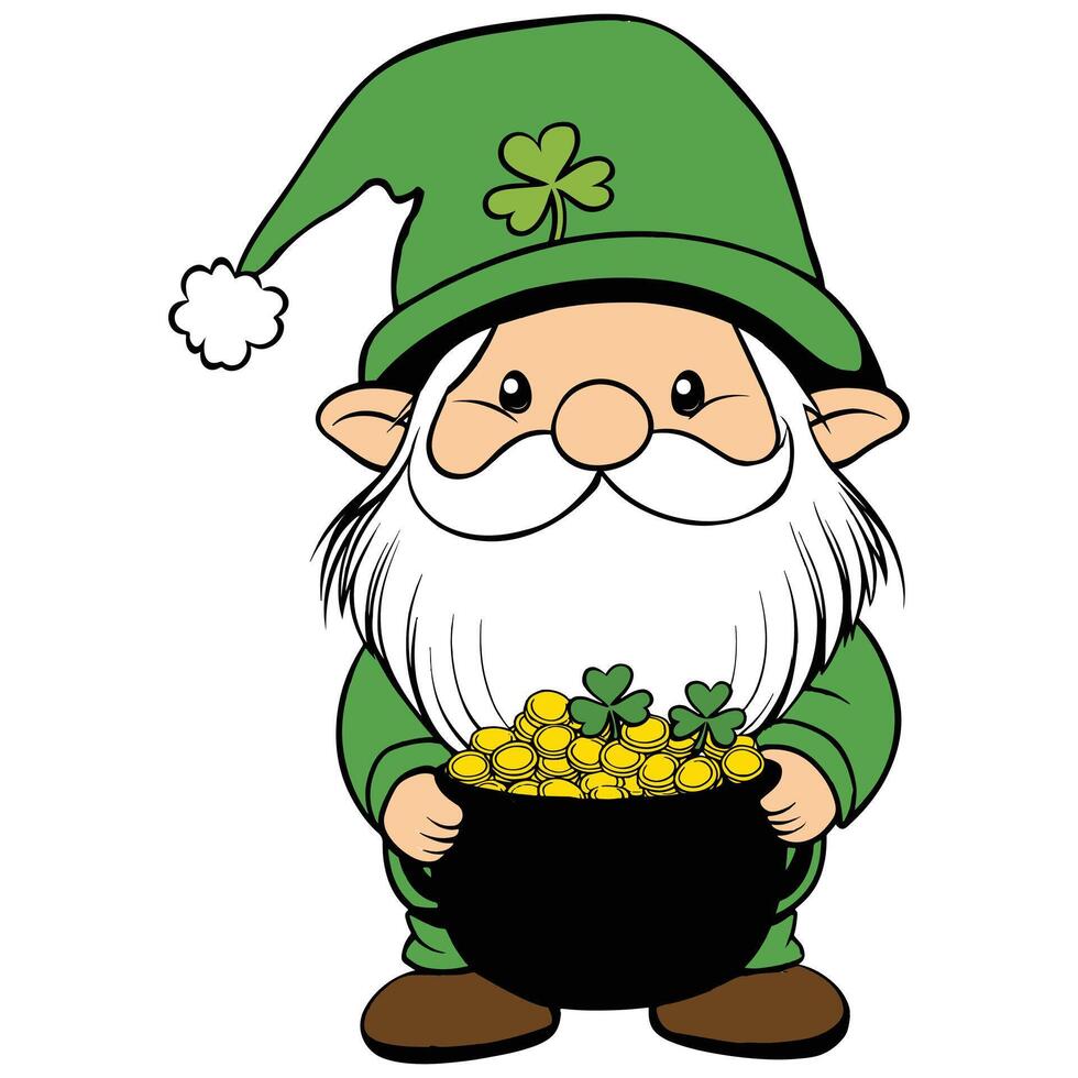 Lucky Gnome with Leprechaun Features vector