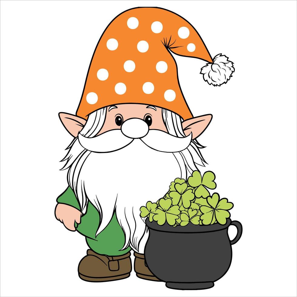 Festive Gnome Celebrating St. Patrick s Day vector