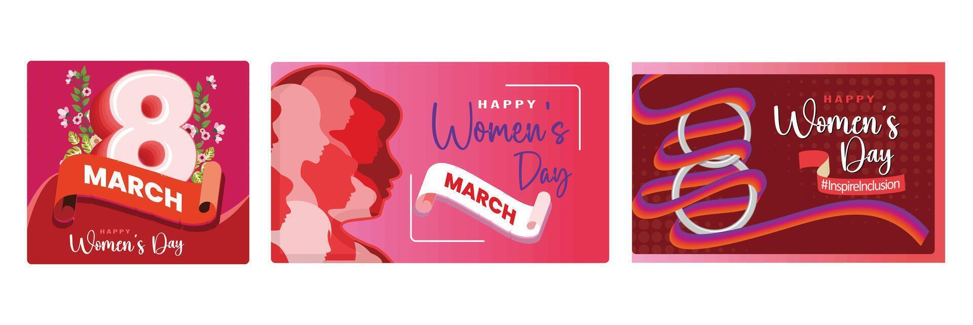 International Women's Day celebration with attractive designs. Women's History Month concept. vector