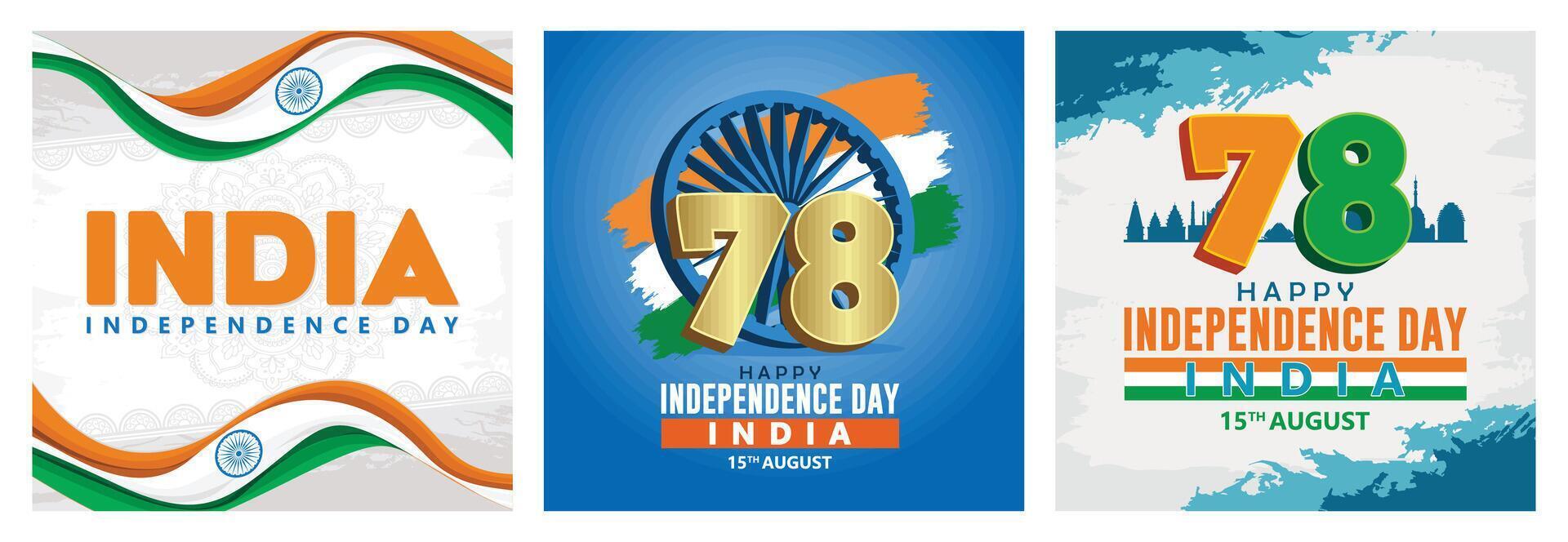 Banner celebrating India's Independence Day on August 15. Independence Day India concept. vector