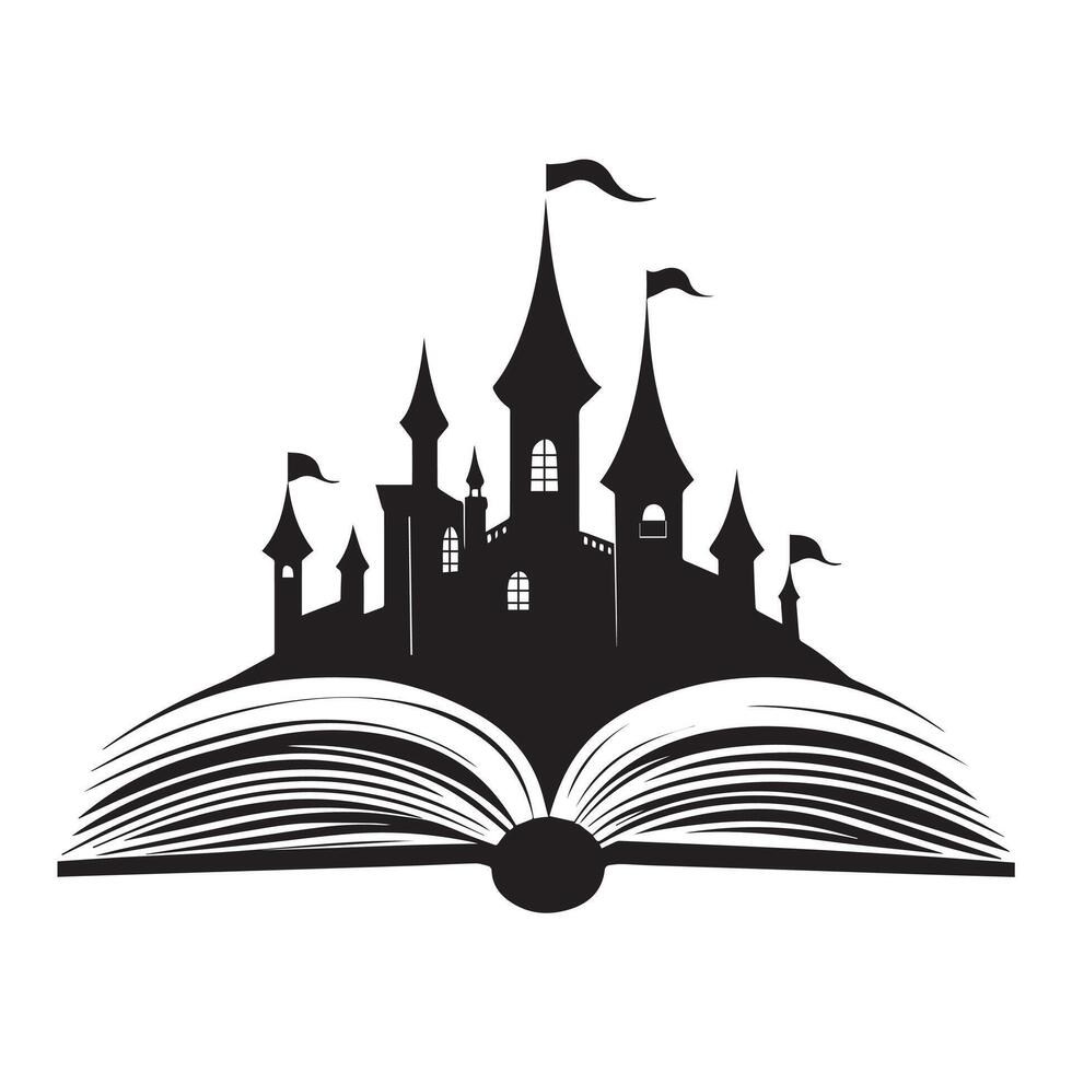 Fantasy Book Illustration with Magical Elements vector