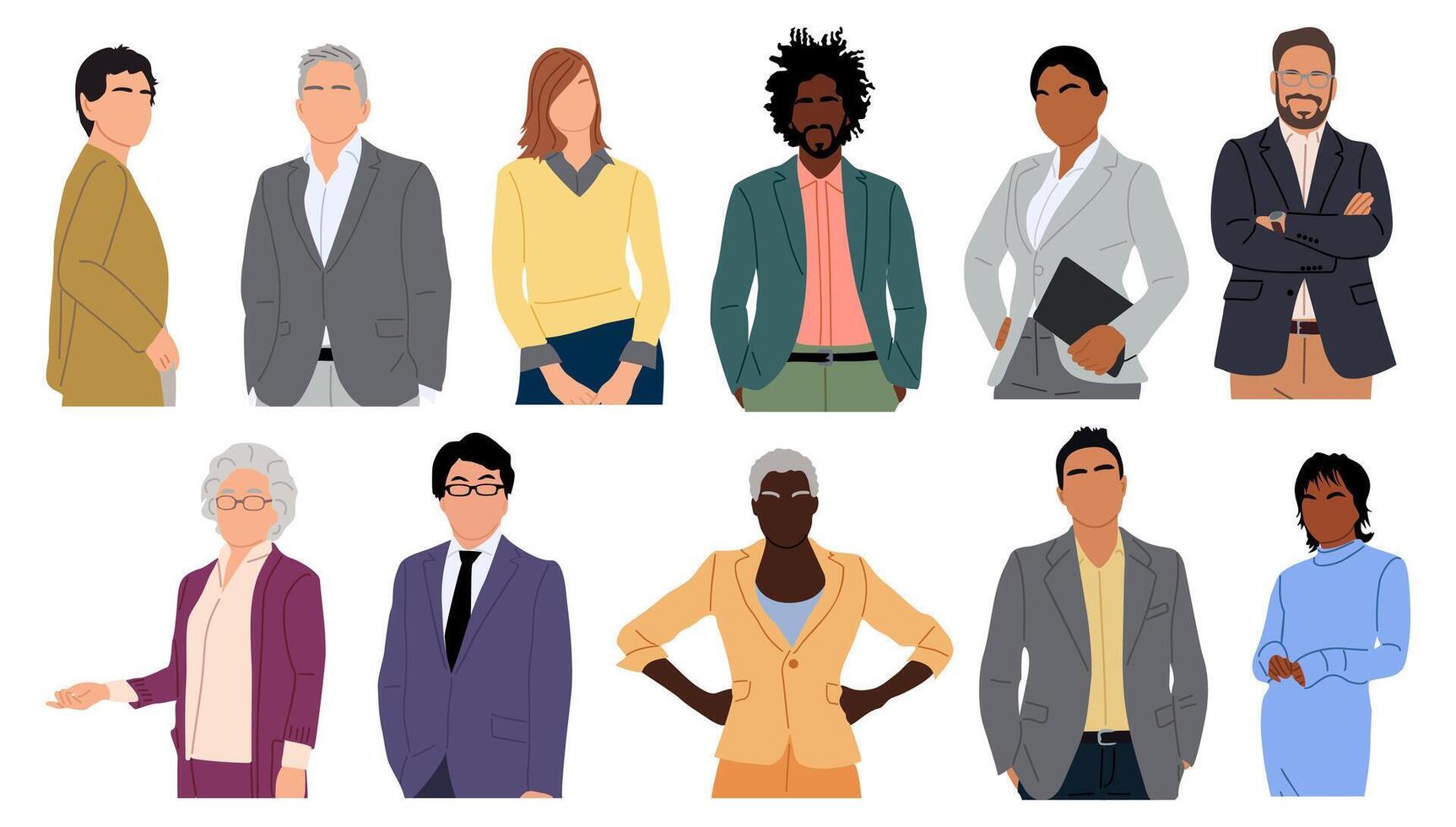 Diverse group of people in business attire vector
