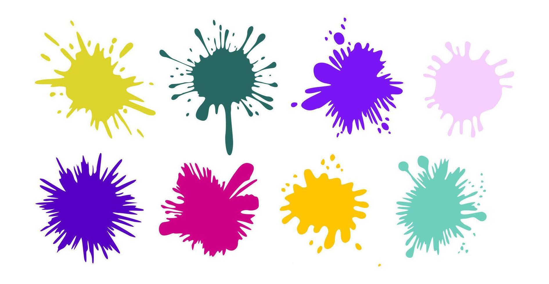 Set of colorful splatters on a white background vector
