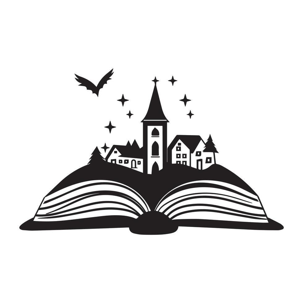 Whimsical Fantasy Book Design with Magical Elements vector