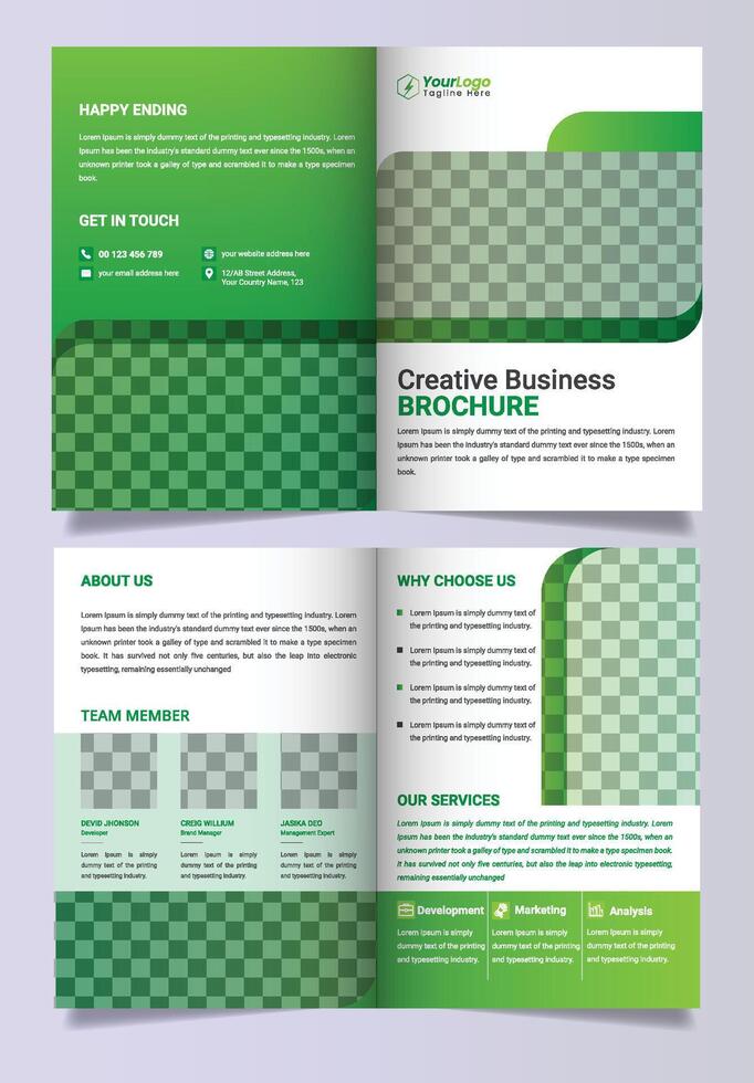 Business Bifold Brochure Design Template vector