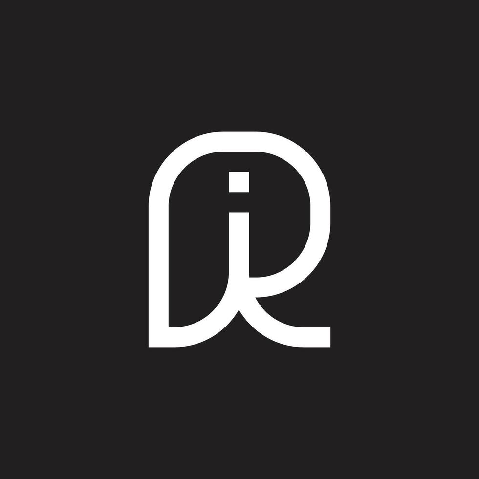 letters r i l simple curves geometric line logo vector