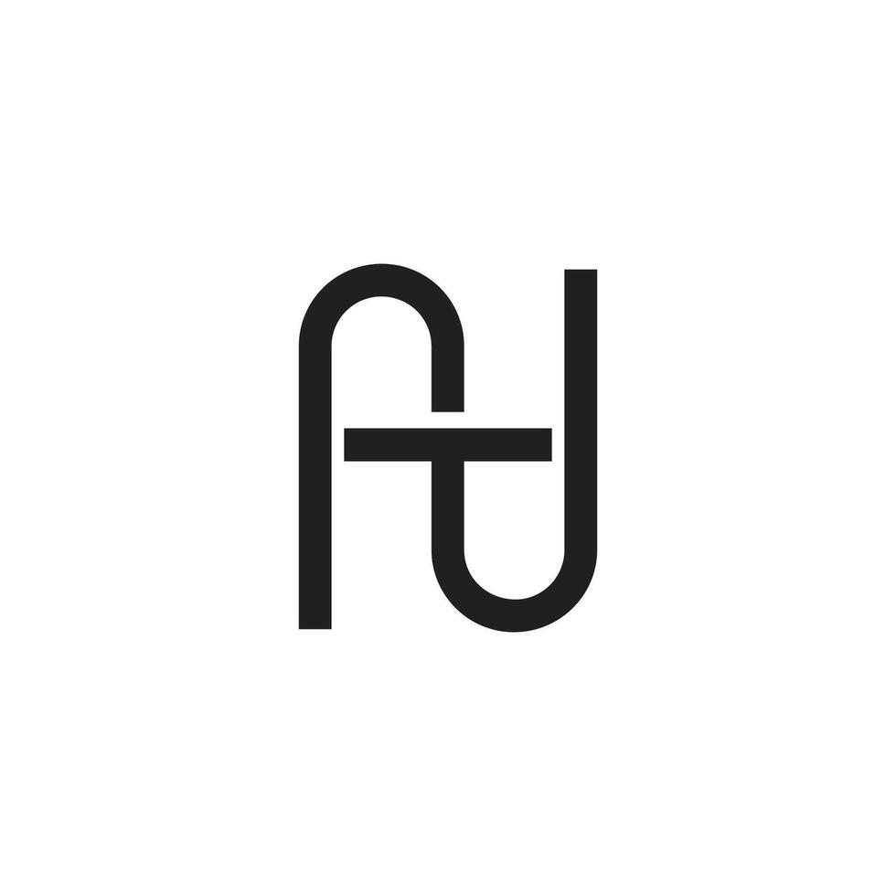 letter nt simple loop geometric logo vector