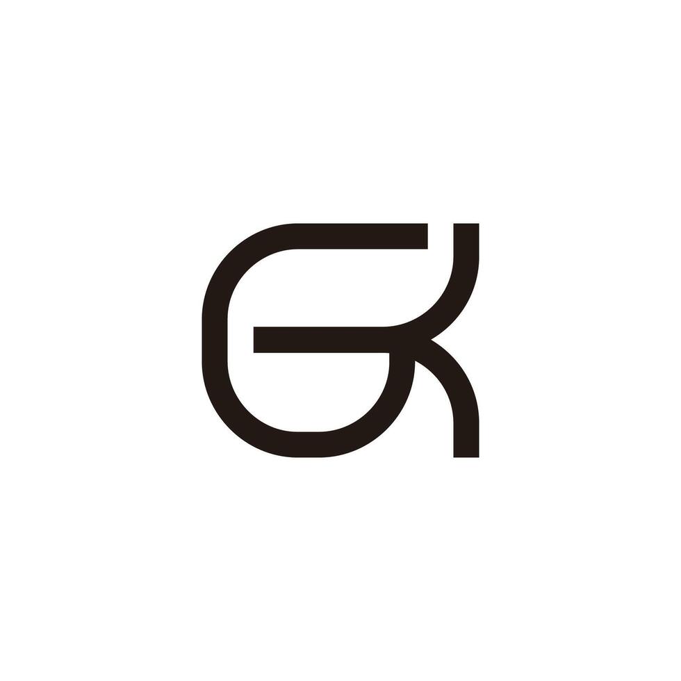 letters gk simple curves geometric linked logo vector