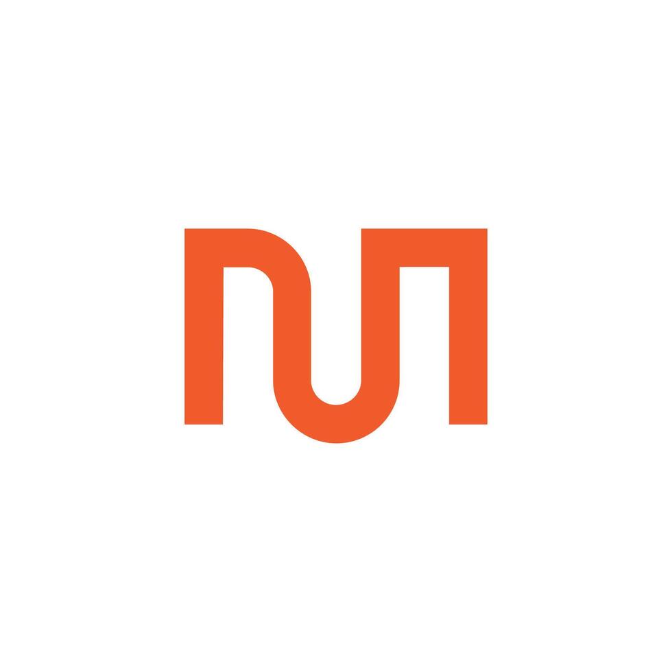 letters nm abstract simple geometric linear logo vector