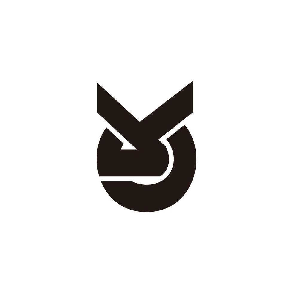 letters yo circles geometric black simple logo vector