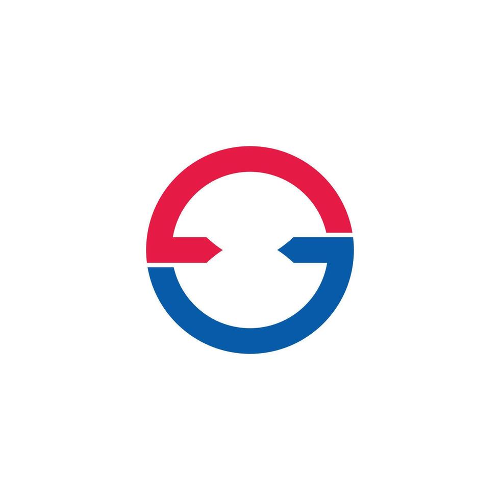 circles colorful opposite arrow simple geometric logo vector