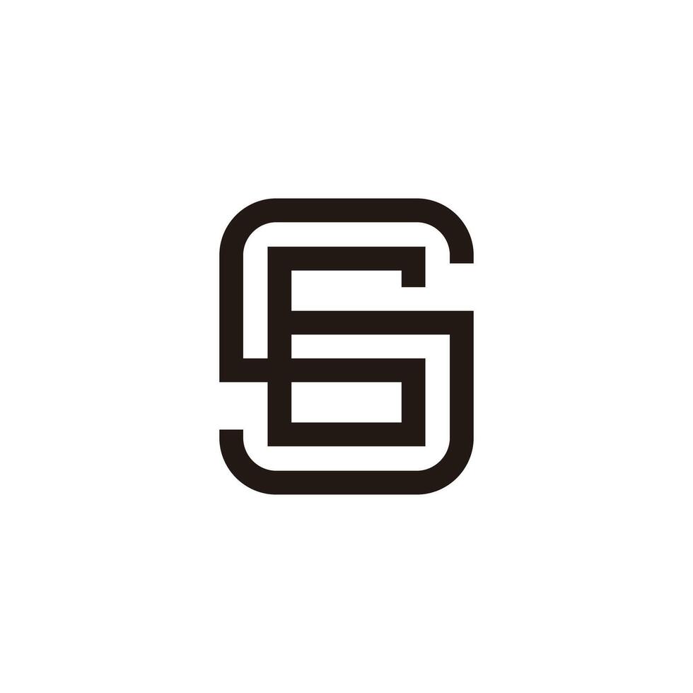 letters sg abstract simple geometric linear stripe logo vector