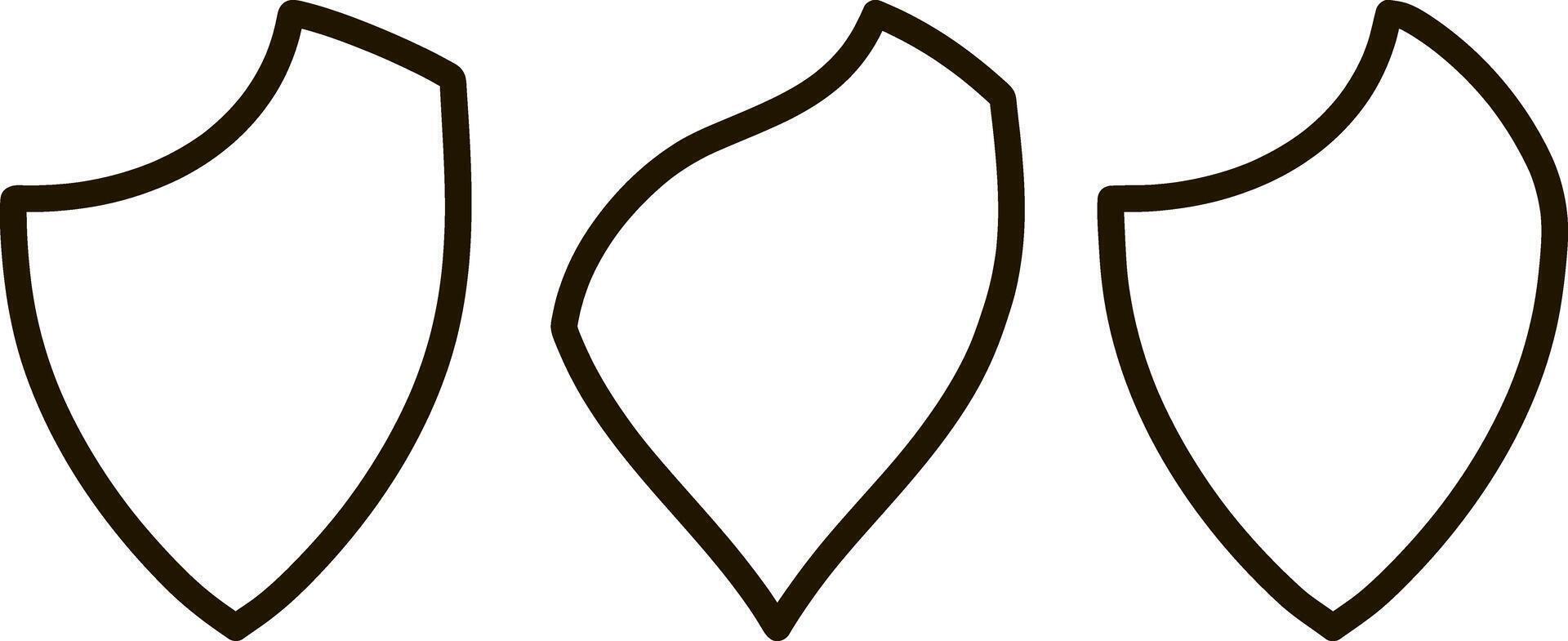 Outline guard set icon isolated Sketch flat sign collection vector