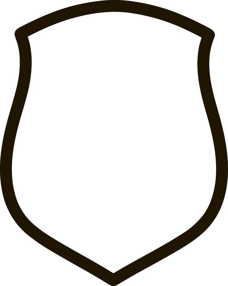 Shield black icon isolated. Outline flat sign vector