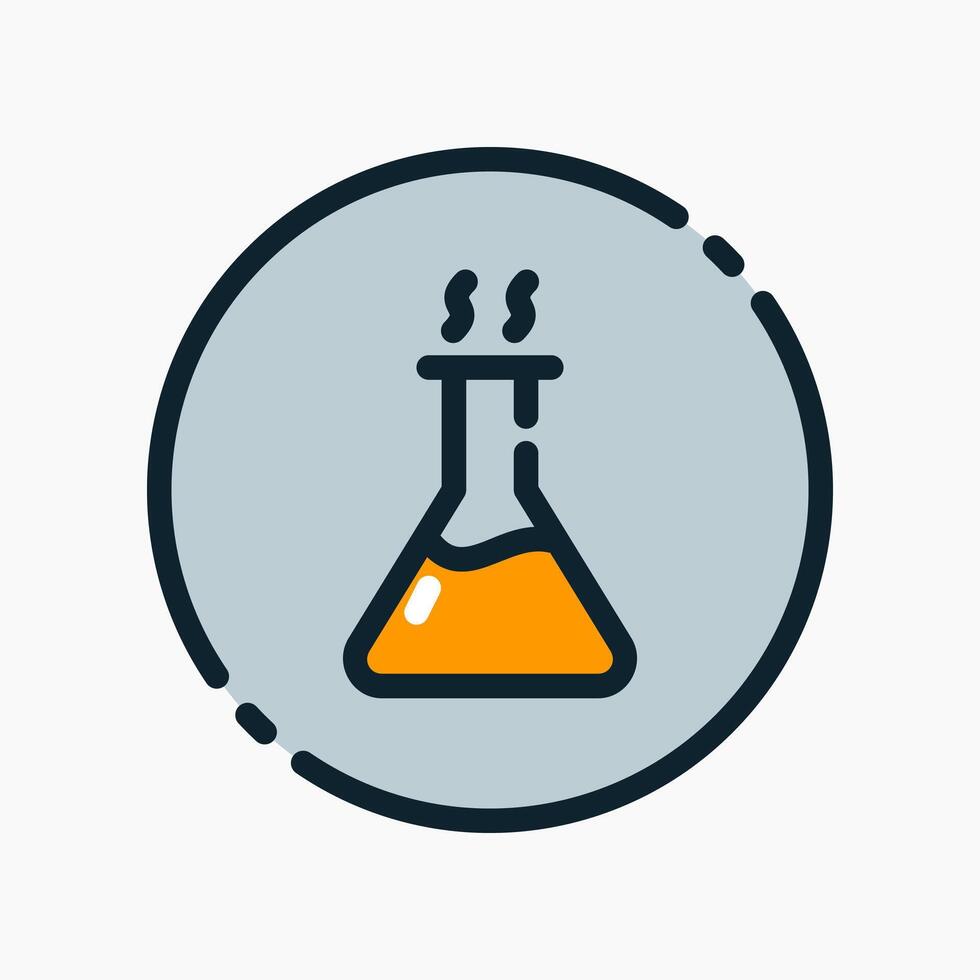 Design Illustration graphic of reaction flask icon with colored line style. Suitable for UI, mobile design, web design, etc. vector