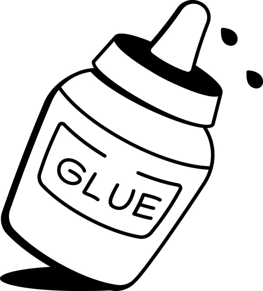 A hand drawn style icon of a glue bottle vector