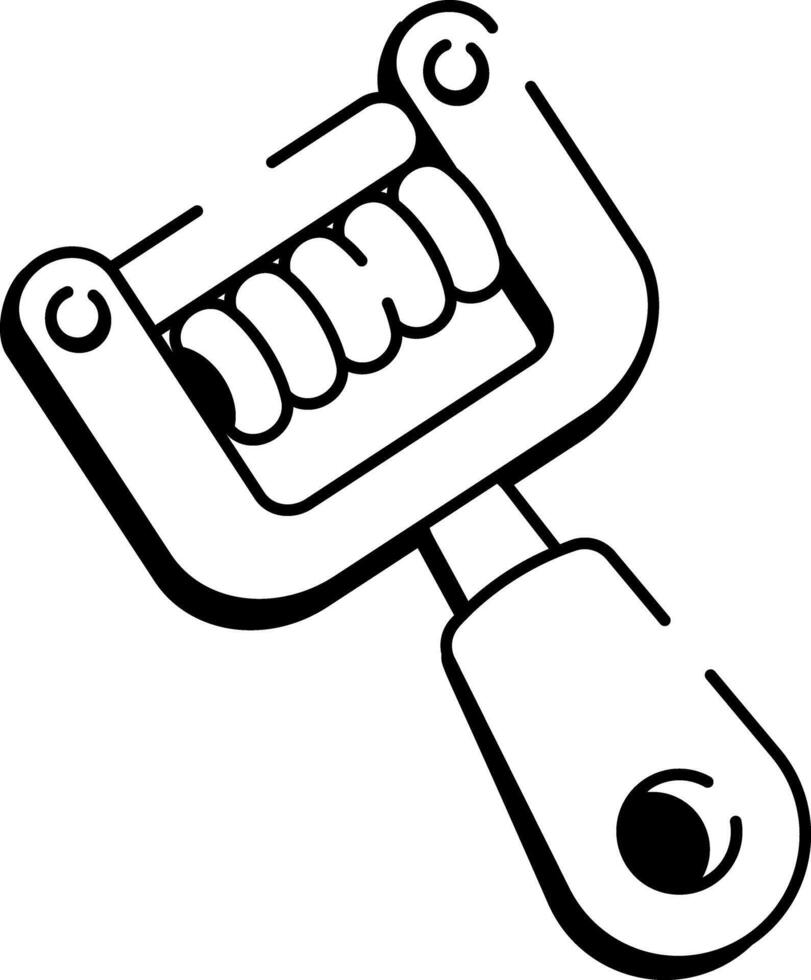 A hand drawn style icon of clay cutter tool vector