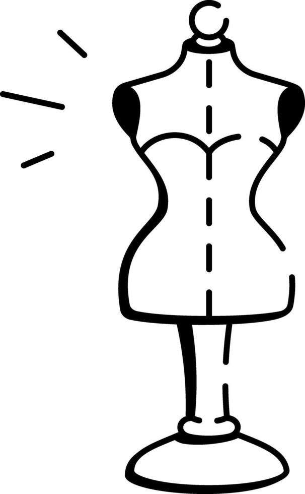 A hand drawn style icon of a mannequin vector