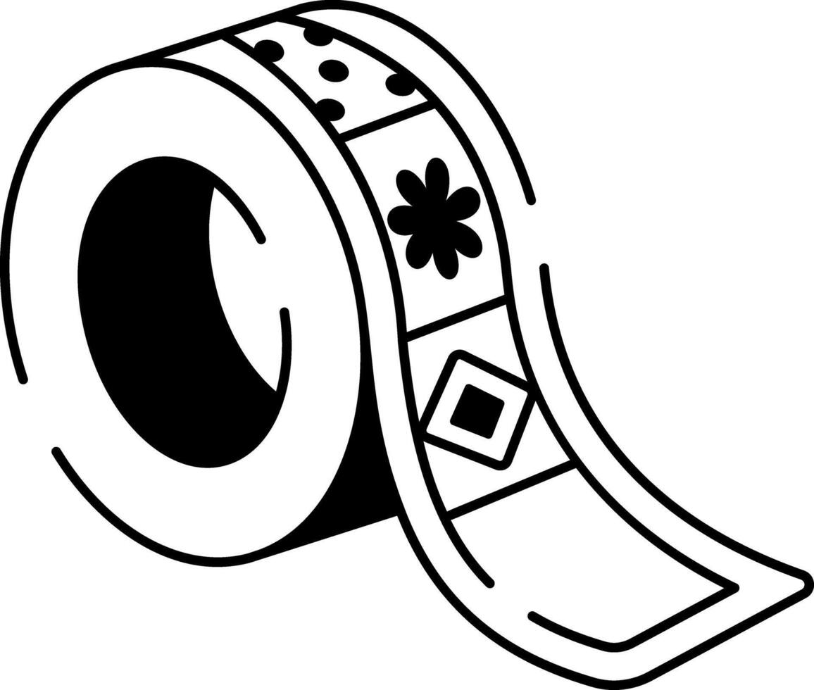 A hand drawn style icon of washi tape vector