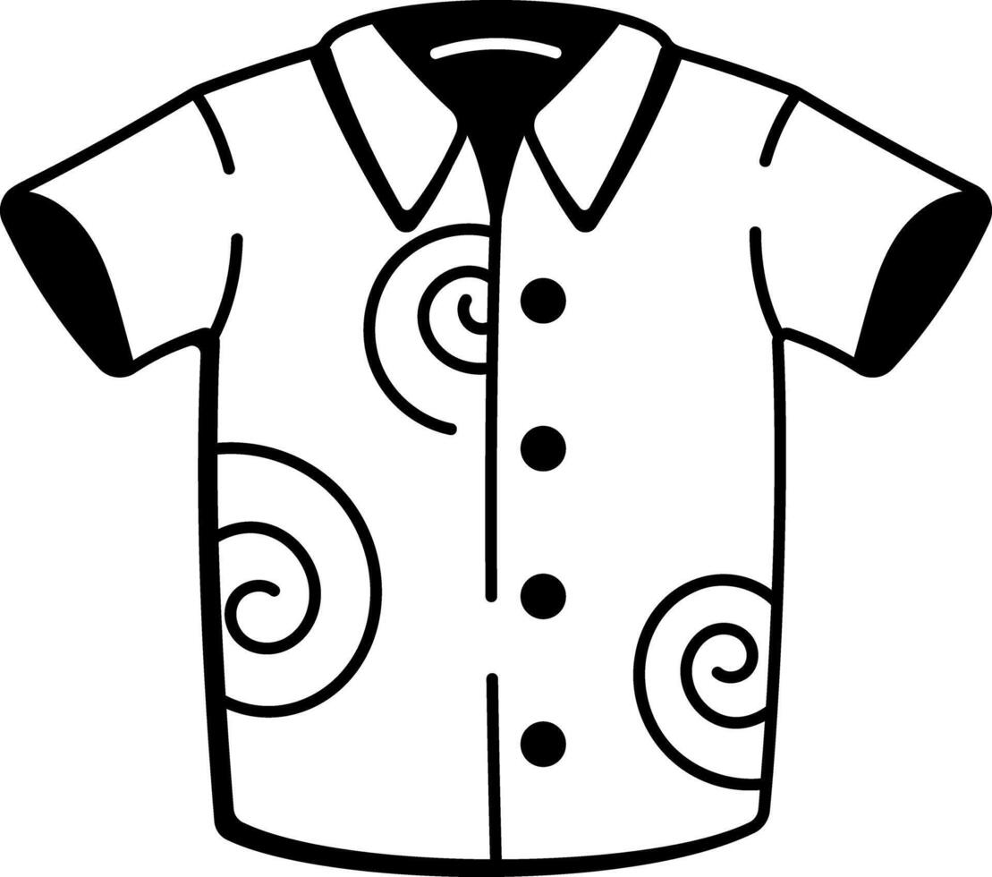 A cool dye shirt icon in hand drawn style vector
