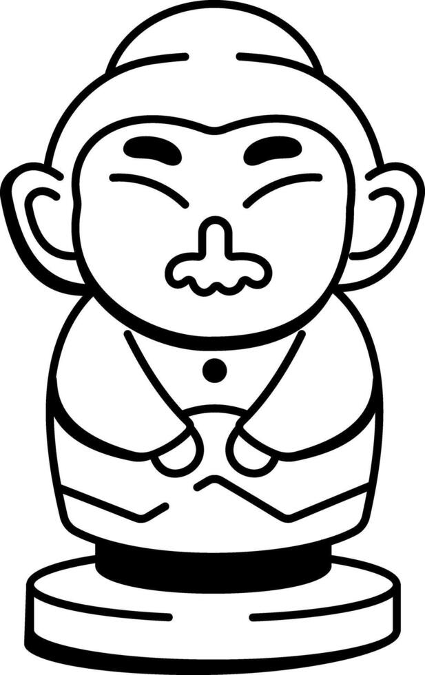 A hand drawn icon of an antique figurine vector