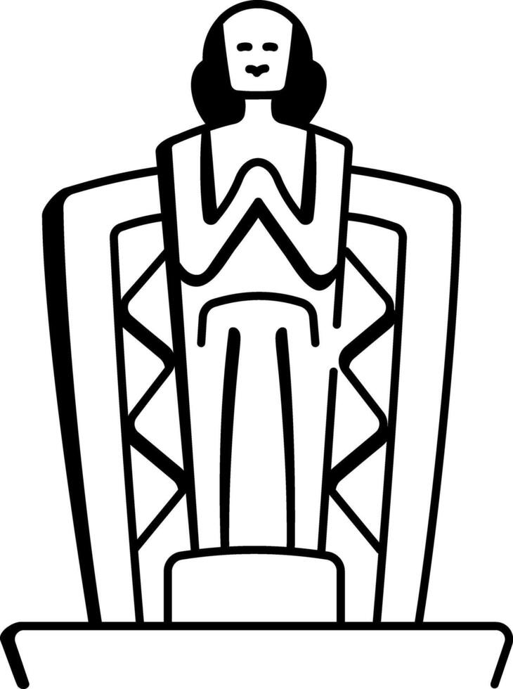 A hand drawn style icon depicting an art deco vector