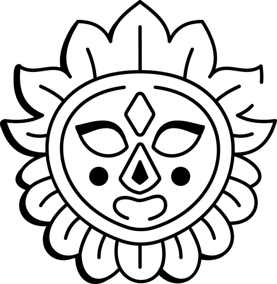 A doodle style icon of an artistry mask vector