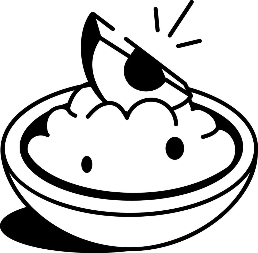 A hand drawn style icon of food bowl vector