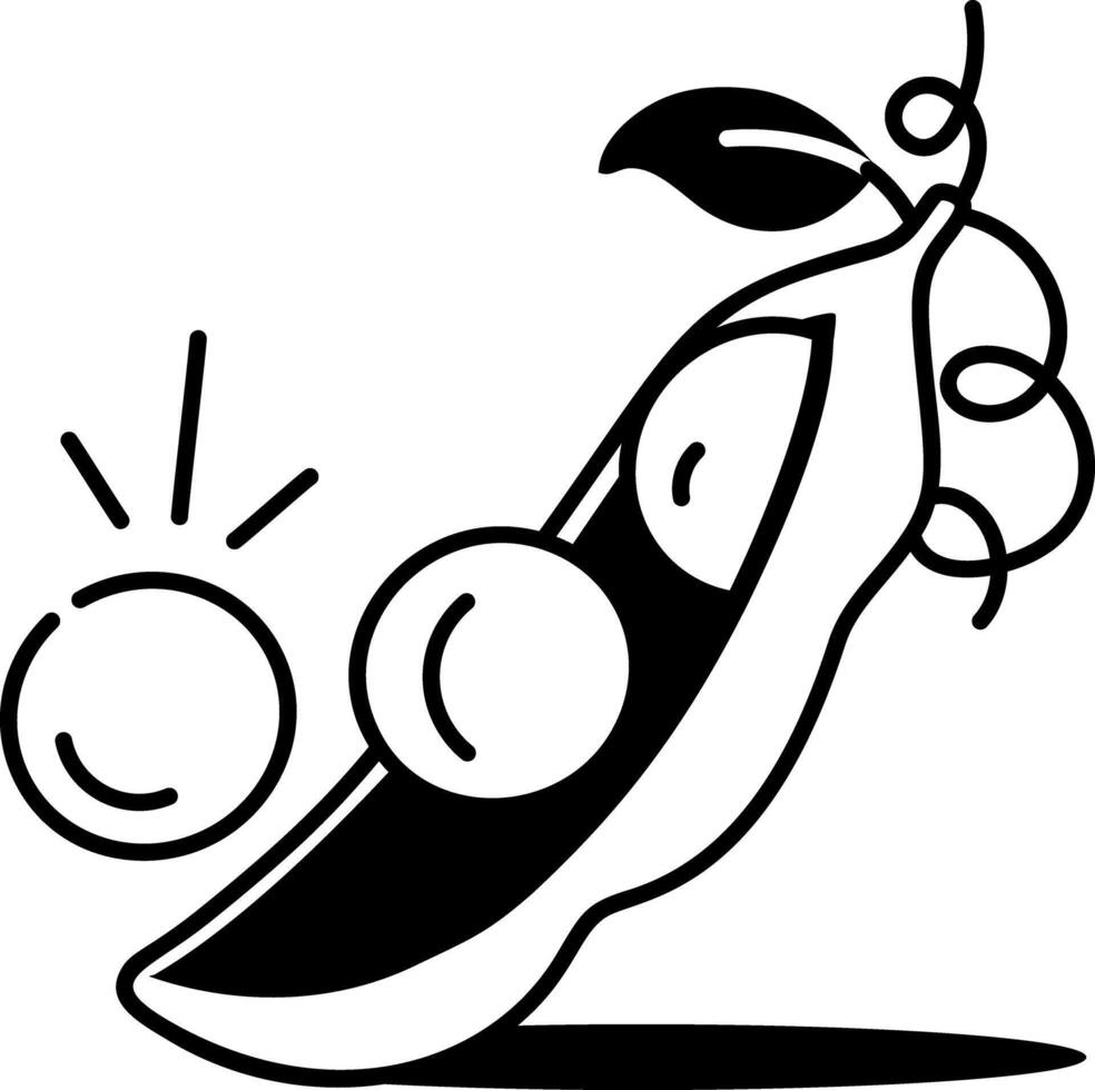 A hand drawn style icon of peas vector