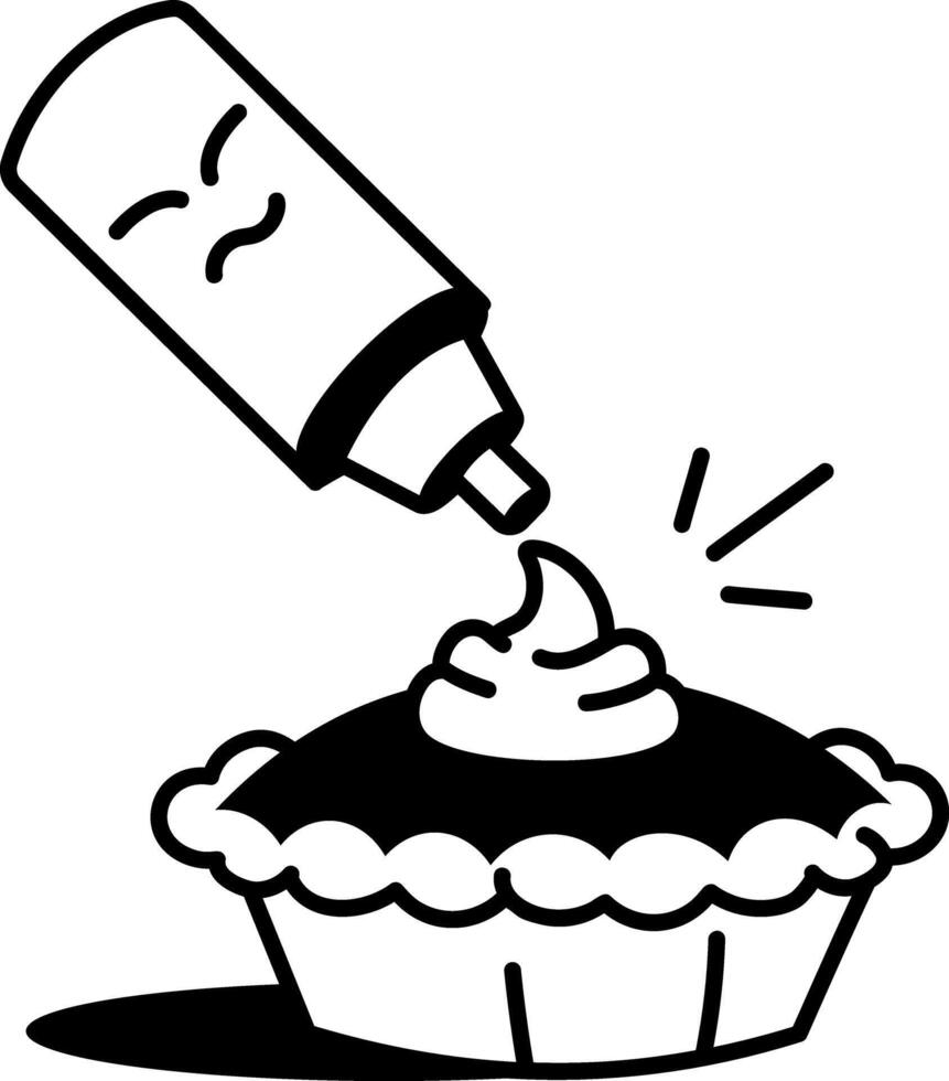 A hand drawn icon of sweet cream pie dessert vector