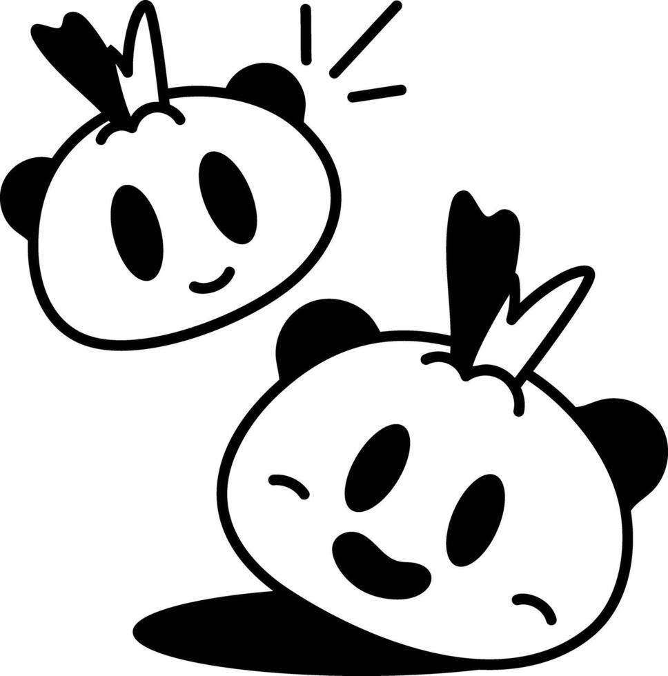 A doodle style icon of cute shrimp balls vector