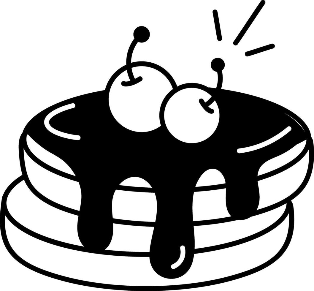 Fruit pancakes icon in hand drawn style vector