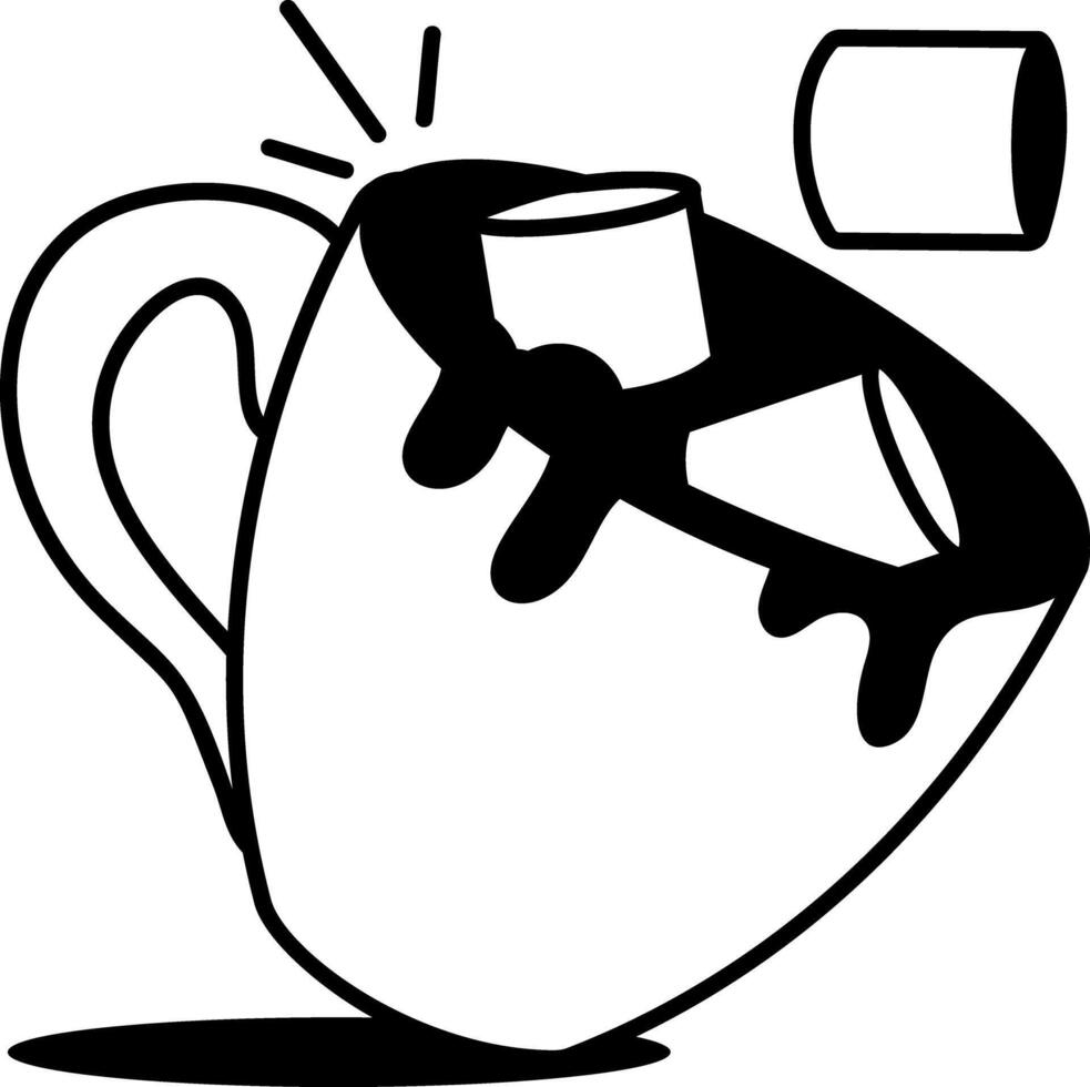 Hot chocolate mug icon in hand drawn style vector