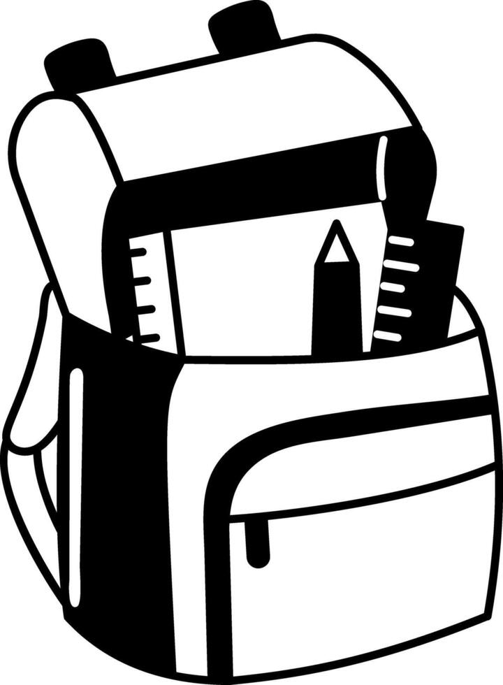 A hand drawn style illustration of a school bag vector